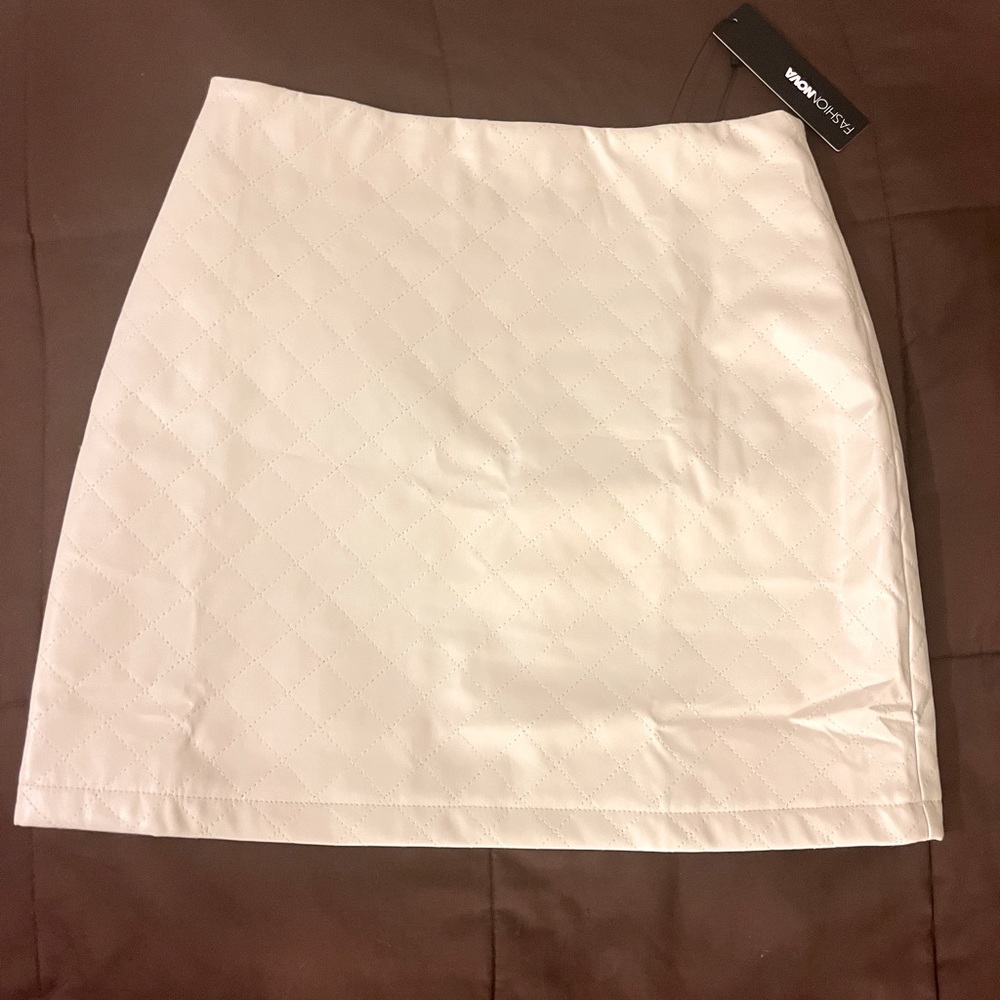 Fashion Nova Quilted Skirt - Ivory NWT